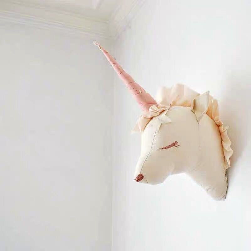 INS-jouets de licorne, tête d'animal décoratif 3D, Art mural, décoration murale, chambre d'enfant,: Unicorn