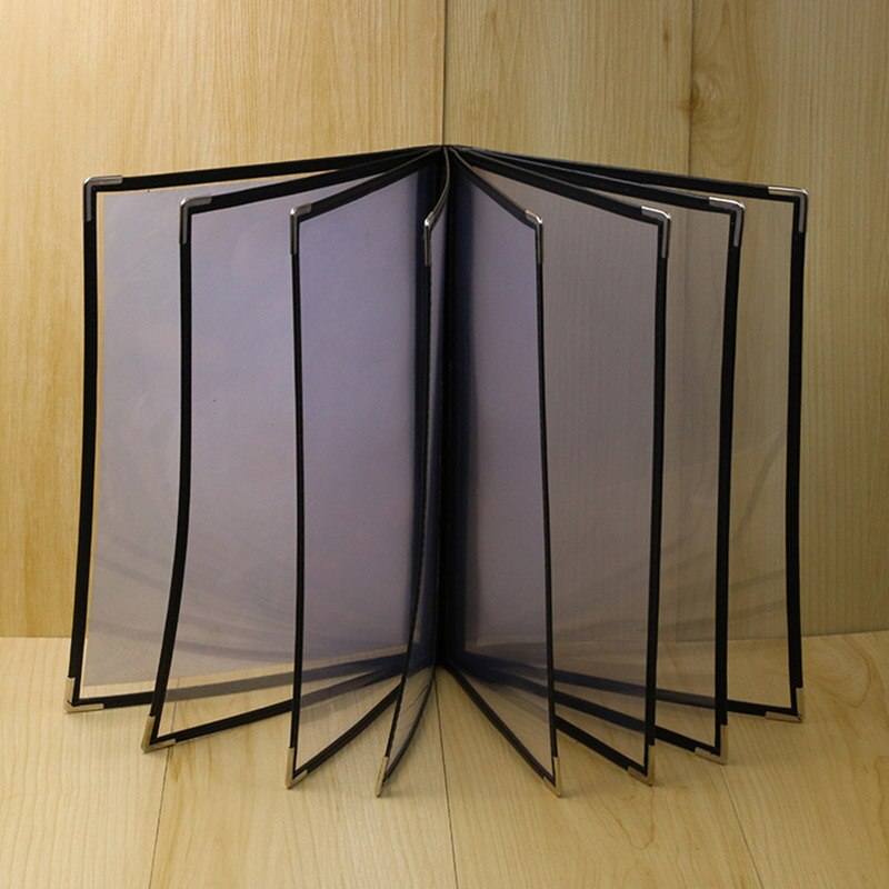 2 Pack Transparent Restaurant Menu Covers for A4 Size Book Style Cafe Bar 8 Pages 16 View