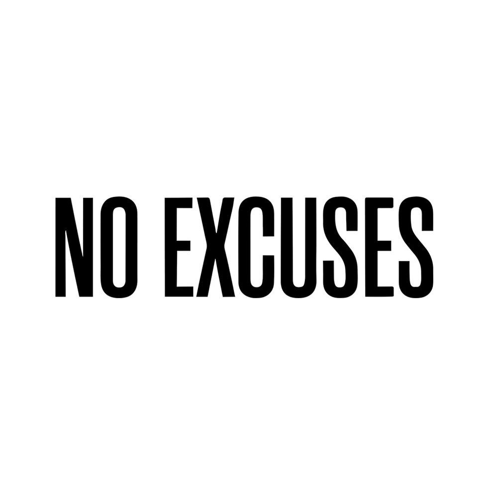 AsyPets No Excuses Wall Sticker Self Motivation Quote Sport Home Gym Interior Wall Art Mural
