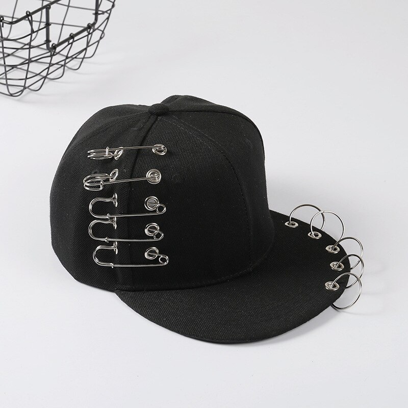 Chapéu punk de algodão estilo adulto e infantil, chapéu hip hop preto com fivela preta, chapéu casual para homens e mulheres, bonés de beisebol da moda de rua