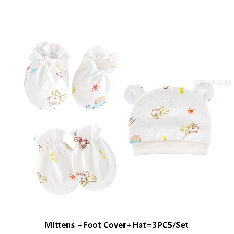 Bébé Anti rayures coton doux gants couvre-pied ensemble de chapeaux mitaines chaussettes Kit de casquette: 10