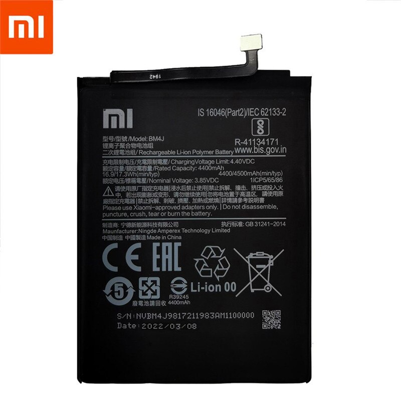 100% Originele 4500Mah BM4J Batterij Voor Xiaomi Redmi Note 8 Pro Note8 Pro Echt Vervangende Telefoon Batterij + tools + Stickers