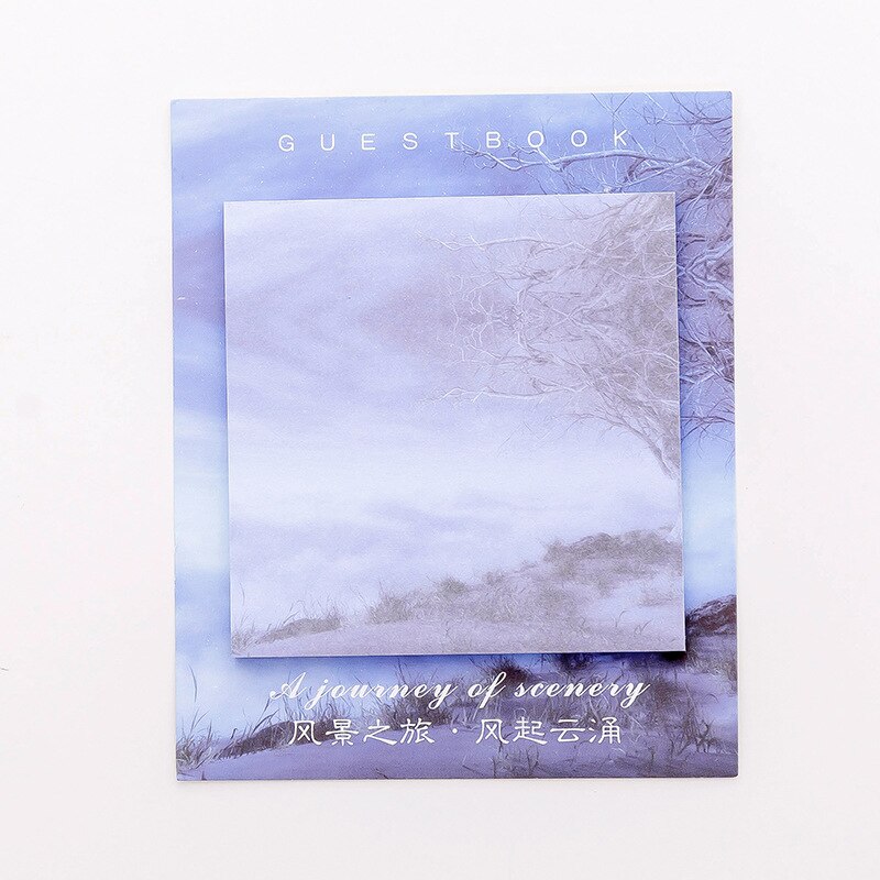 2 pcs Portable Landscape Post-It Notes N- Times Jot Down The Notes Of Schedule Planning Points: style03