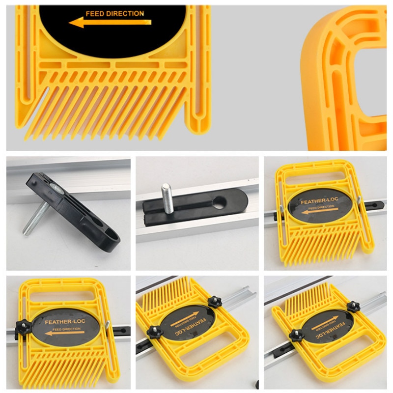 Extended Feather Loc Board Set Multi-purpose Woodworking Engraving Machine Double Featherboards Miter Gauge Slot DIY Tools