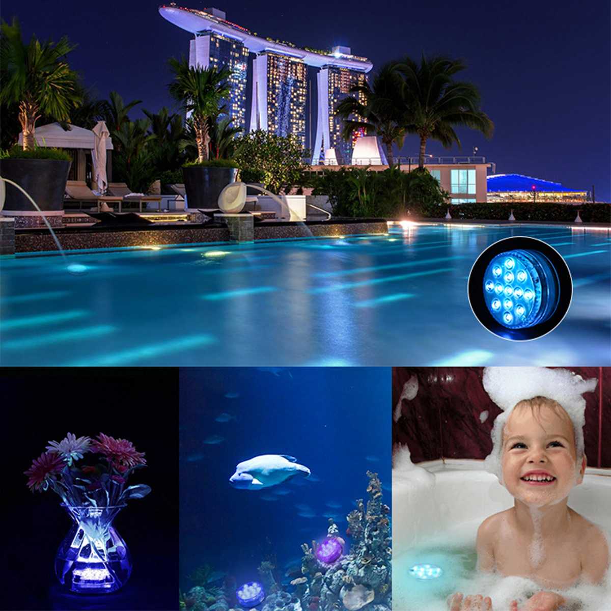 13Led Remote Controlled Rgb Submersible Led Light Battery Operated Onderwater Zwembad Licht Voor Aquarium Outdoor Tuin Decoratie