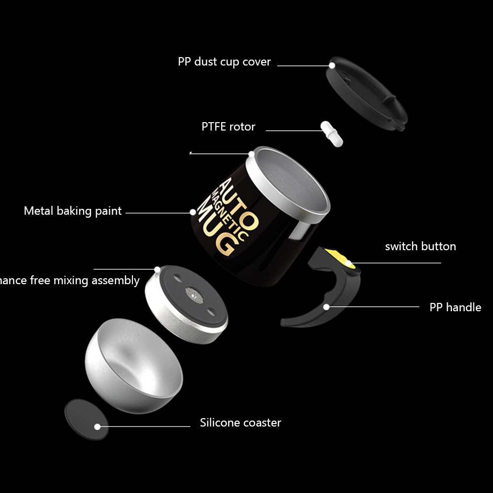 Automatic Self Stirring Magnetic Mug Stainless Steel Self Stirring Mug with Lid Auto Electric Coffee Milk Mixing Cup Thermal Cup