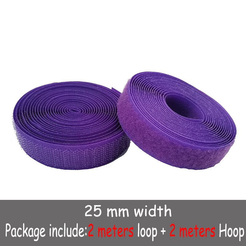 25mm colour fastener tape hooks and loops sewing Accessories tape strap for shoe repair clothing DIR 2m hook + 2m loop: Color 18