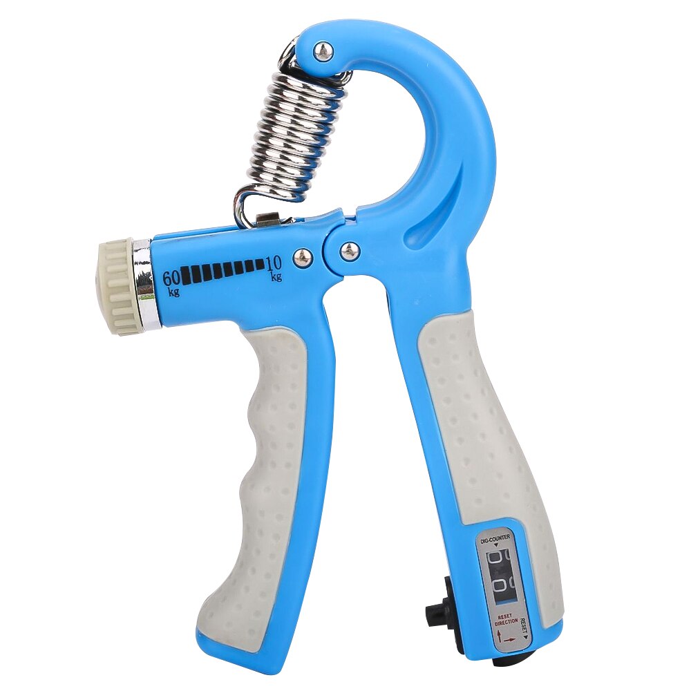 R-Shape Adjustable Heavey Hand Grip Sports Strength Countable Exercise Strength Gripper Spring Finger Pinch Carpal Expander: Blue