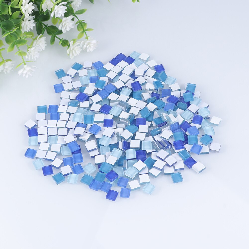 300Stck Bunte Kristall Glas Mosaik Fliesen Kreative Handwerk DIY Dekorative Fliesen Zauberstab Hintergrund Dekoration (Orange)