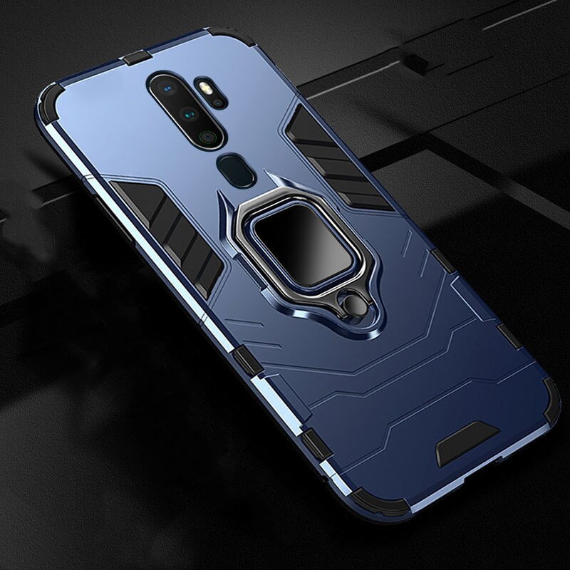 TeppKa Armor Shockproof Ring Houder Case Voor OPPO A9 A5 Case Hard PC Soft TPU Hybrid Back Beschermende cover