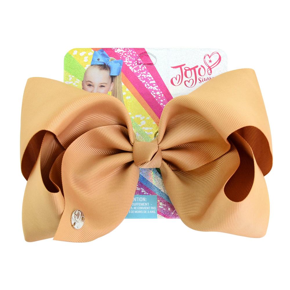 8 tommer store jojo-sløyfer jojo siwa-båndsløyfer med klips for barn jenter boutique solide hårspenner hårtilbehør: 678- j -2