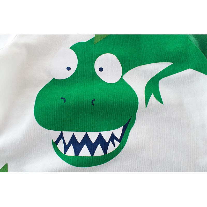 Bebis vår pojke t-shirt långa ärmar barn barn bebis pojkar bomullstoppar kläder tecknade kläder med o-halstryck 2-7 år
