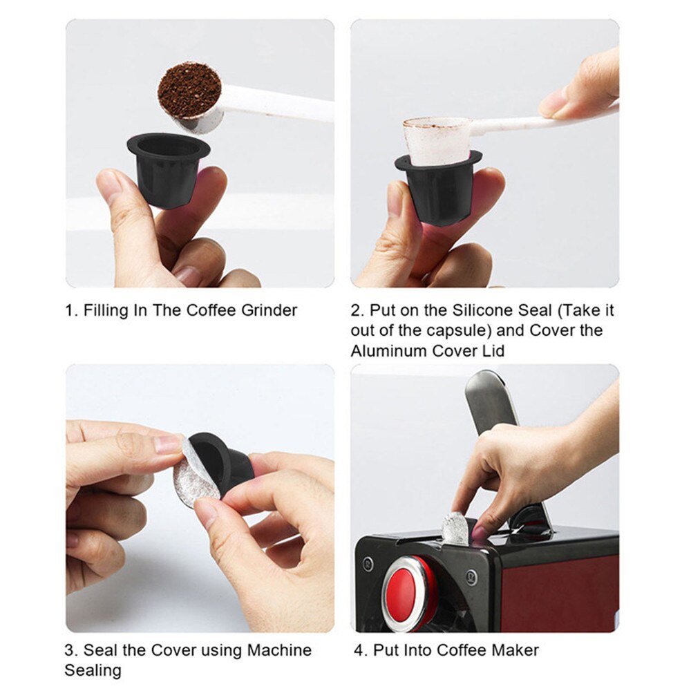 Disposable Nespresso Coffee Filter with Foil Seal Empty Capsule Pod Aluminum Foil Lid DIY Rich Crema Espresso Coffee KitchenTool