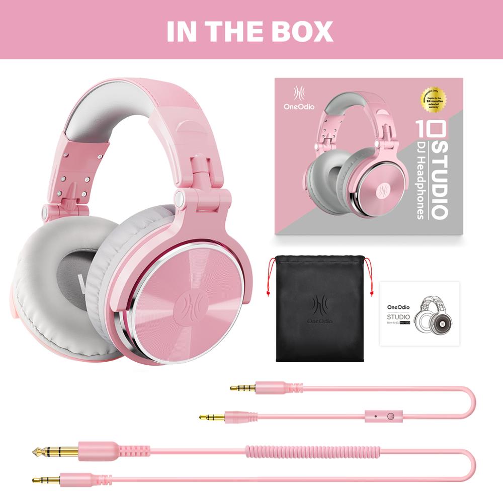Oneodio Profi-10 Studio DJ Kopfhörer Über Ohr verdrahtet HiFi Kopfhörer Spielen Headset Mit Mikrofon Für PC Telefon: Profi-10 Rosa
