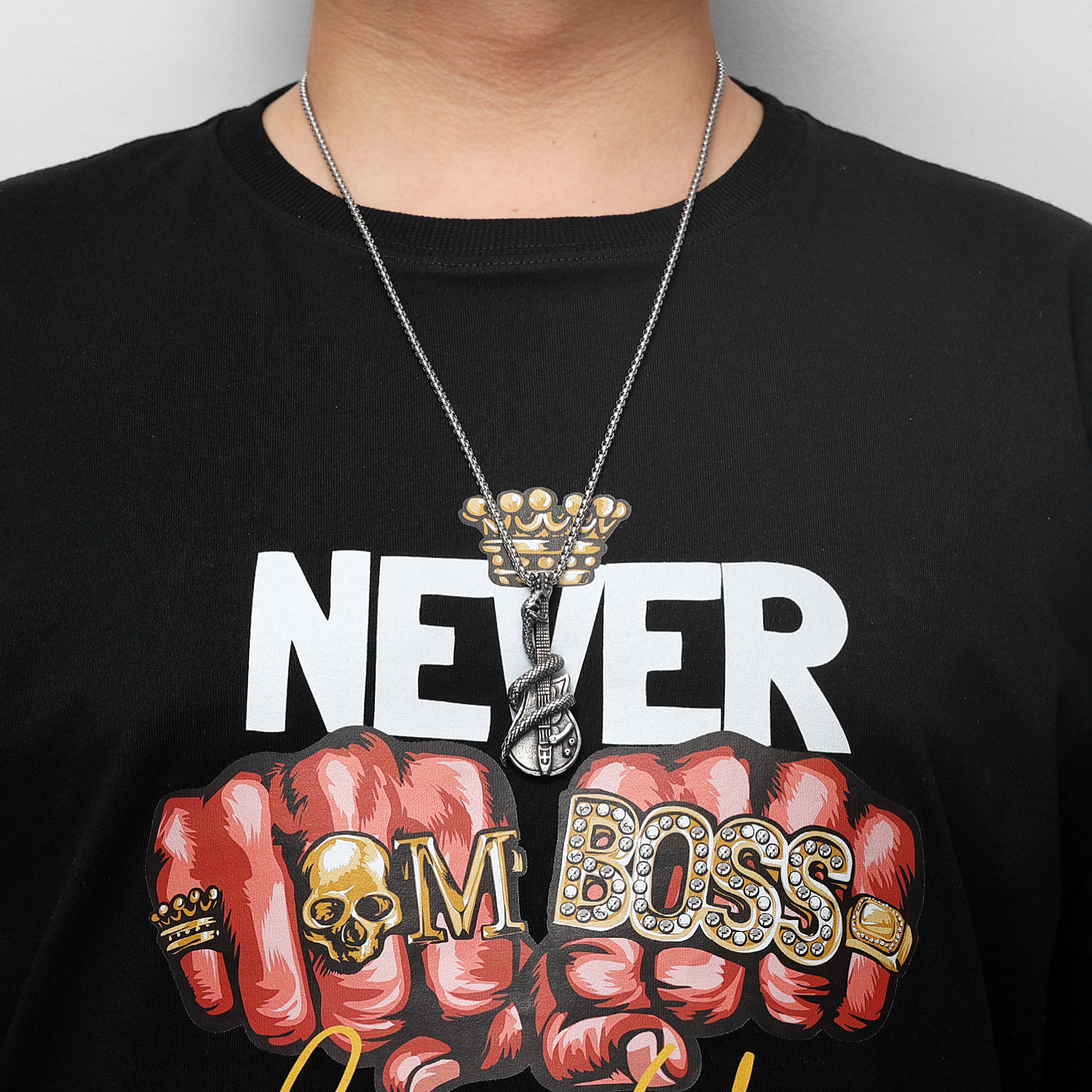 Viper guitarra Heavy Metal Rock acero inoxidable hombres mujeres collares colgante cadena Punk joyería creatividad al por mayor