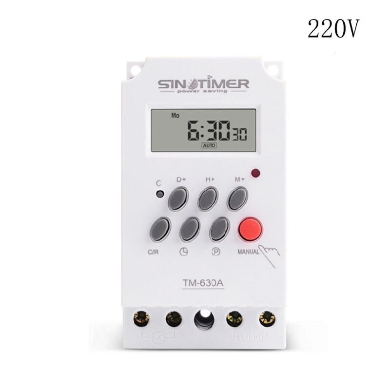 Mini Timer Switch Time Relay 12/24/220V DC Input 7 Days Programmable 24Hours Output Load High Power 30A: 220