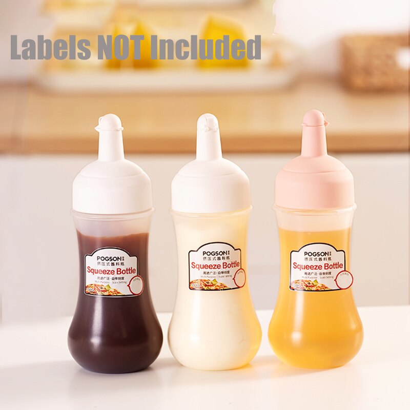 1 Pcs Condiment Squeeze Bottle Sauce Squeeze Squirt Bottle Mustard Mayo Sauces Oil Bottles Food Dispenser Kitchen Gadget