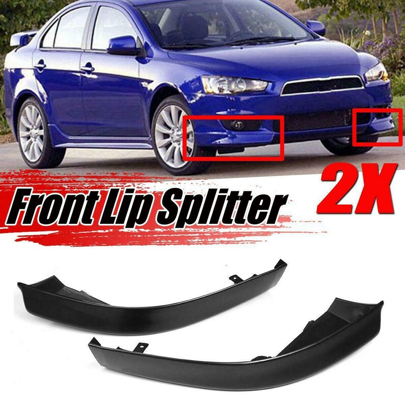 2Pcs Car Front Bumper Splitter Lip Spoiler Body Kit Diffuser Protector Black for Mitsubishi Lancer