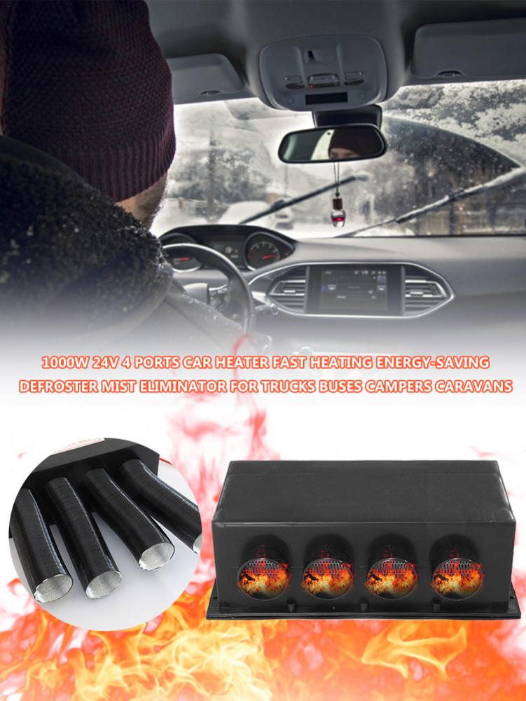 24V 4 Ports 800W Car Heater Fast Heating Defroster Windshield Defroster Demister Auto Heater For Trucks Buses Campers Caravans