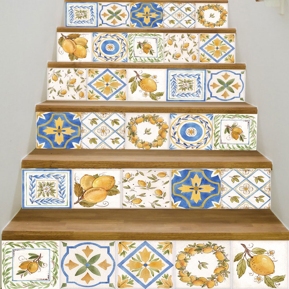 Self-adhesive stairs stickers living room DIY tile models decoration home waterproof wall stickers models