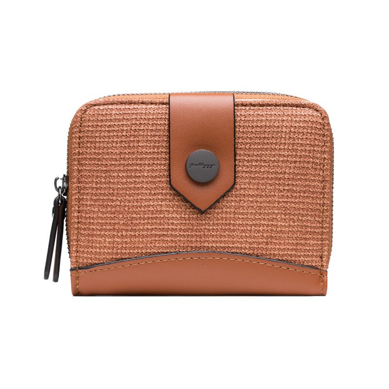 Mulher pequena carteira de mulher curto dobrável ins estudante multi-função moeda bolsa: caramel colour