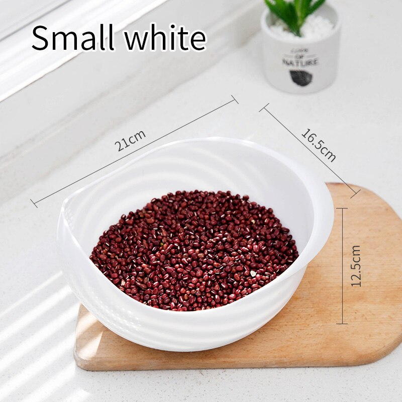 Peas Filter Food Grade Plastic Rijst Wassen Filter Afvoer Opslag Dik En Duurzaam Groen Roze Filter Cleaning Tool: Little white