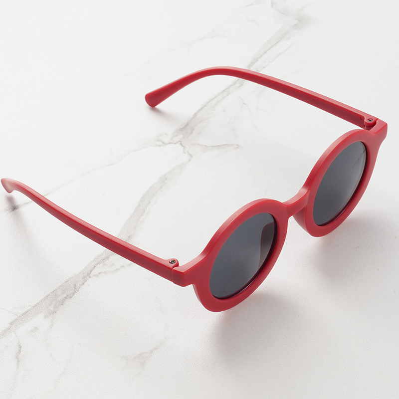 Baby sunglasses matte children's sunglasses trendy round frame retro mocha colored glasses anti purple line