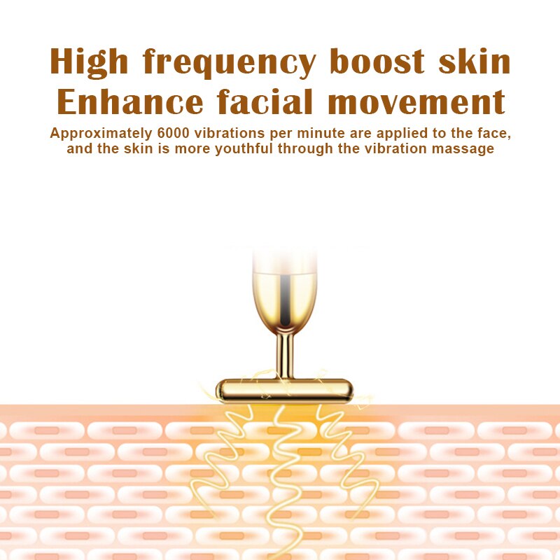 24k golden pulse energy gezichtsmassager beauty bar t-vormige elektrische gezichtsmassager voor strakke versteviging en lift, dagelijkse huidverzorging  wh998