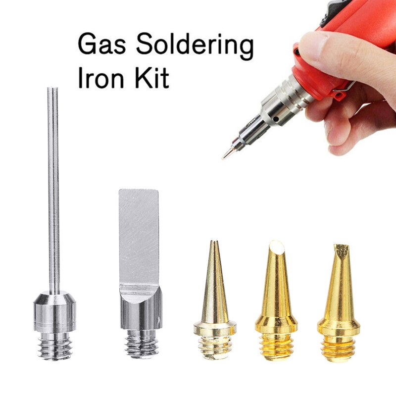 5Pcs Gas Lassen Soldeerbout Hoofd Torch Pen Tool Gas Soldeerbout Tip Kit Butaan Fit Voor HS-1115K Solderen iron Cordless