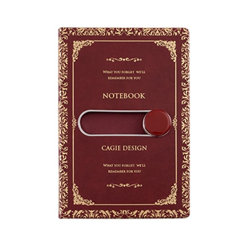 A5 Diary Notepad with Sliding Unlock Notebook Pen Set Leather Journal Planner