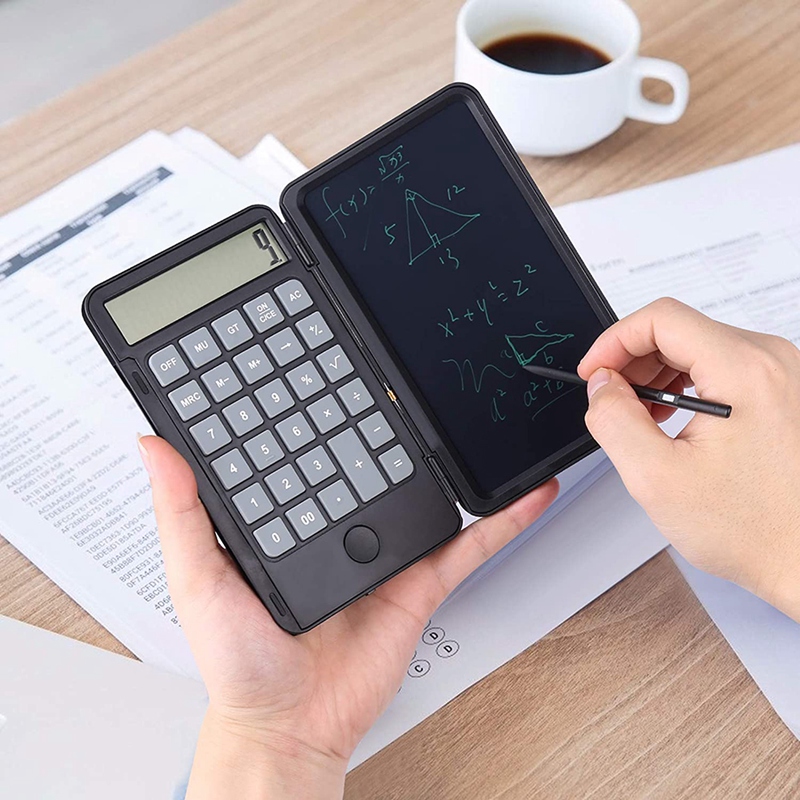 Calculator Writing Tablet,12 Digit Large Function Desktop Calculators with 6.5 Inch LCD Writing Board for Students