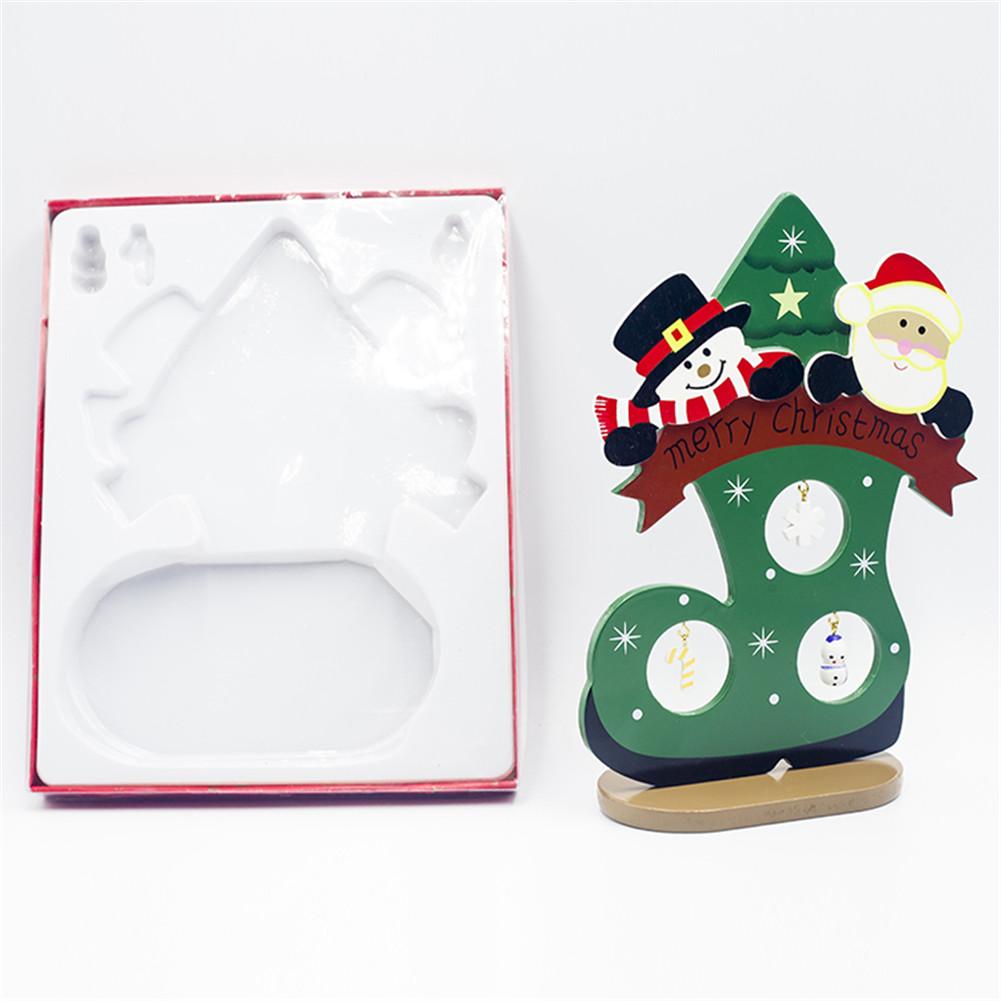 Christmas Wooden Painted Snow Boots Santa Claus Desktop Decoration Trinkets Ornaments