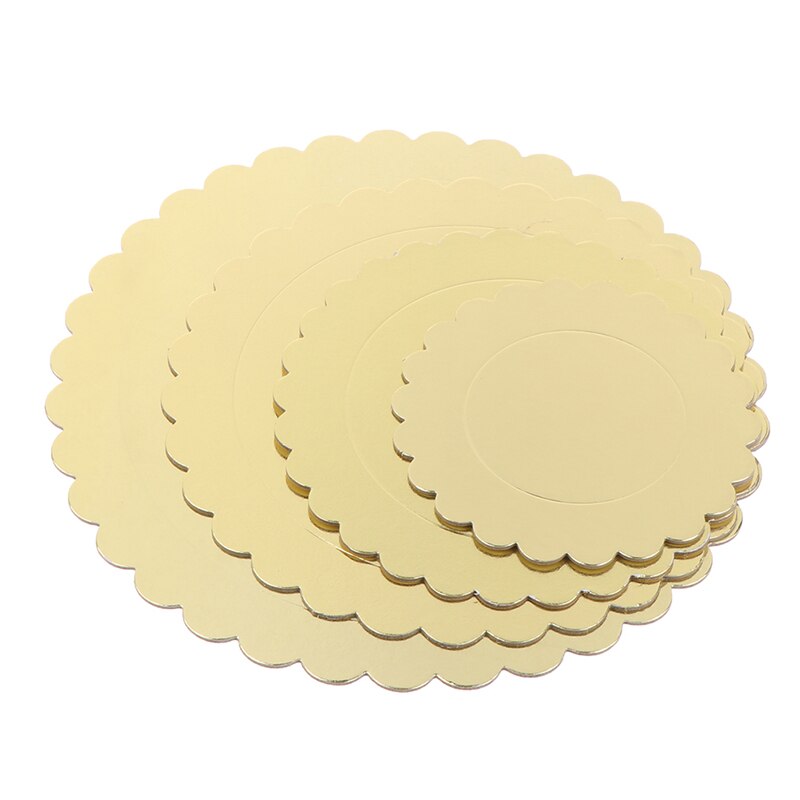 5pcs Cake Board Round Disposable Dessert Tray Gold Cake Base Cardboard For Wedding Birthday Party Kitchen Accessories Cake Tools