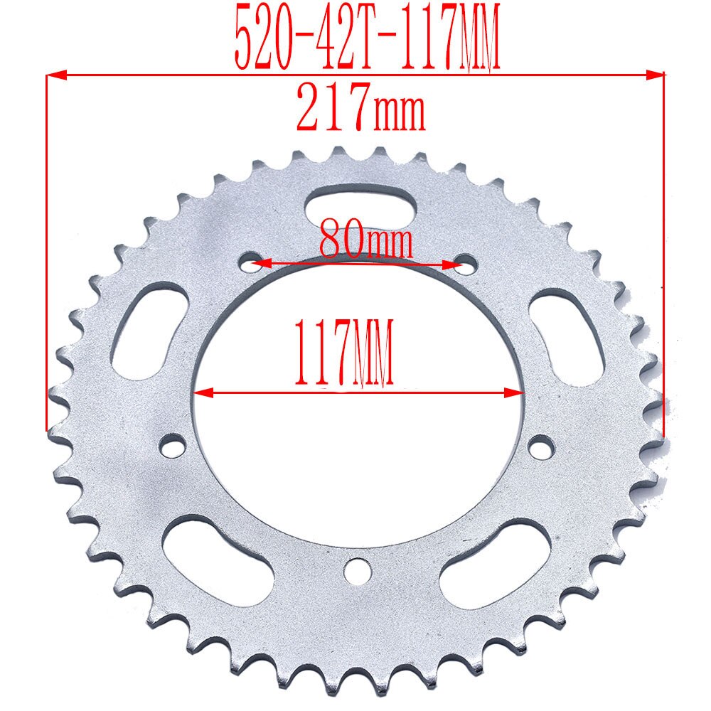 520 ketten 43T/45T/47T/49T Motorrad Kette Kettenräder Hinten Zurück Kettenrad Für ATV Quad Grube Schmutz Fahrrad Motorrad Motor- Moped: 520-42T-117MM