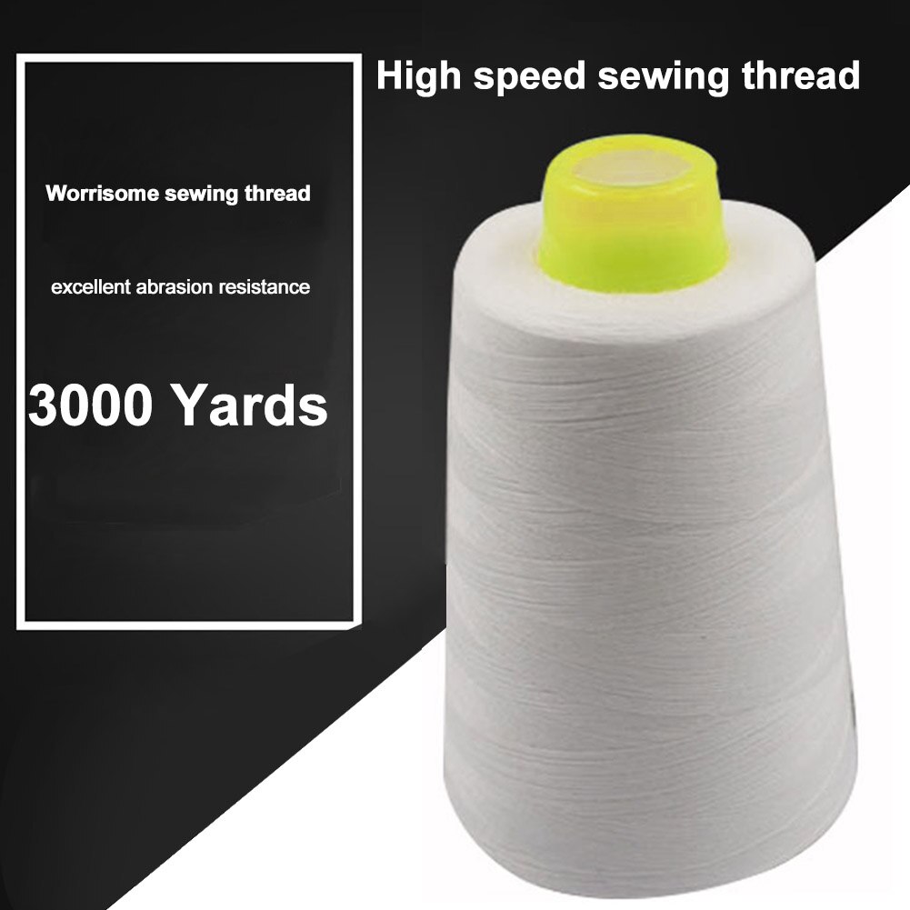 Hilo de coser resistente al desgaste sólido para máquinas de mano DIY artesanía hecha a mano tejer ropa de hogar poliéster punto de cruz 3000 yardas