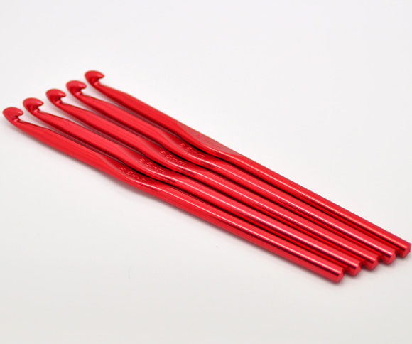 Aluminum Crochet Hooks At Random Color 15cm long DIY Knitting Needles Handle Home Knitting Weave Yarn Crafts Tools, 5 PCs