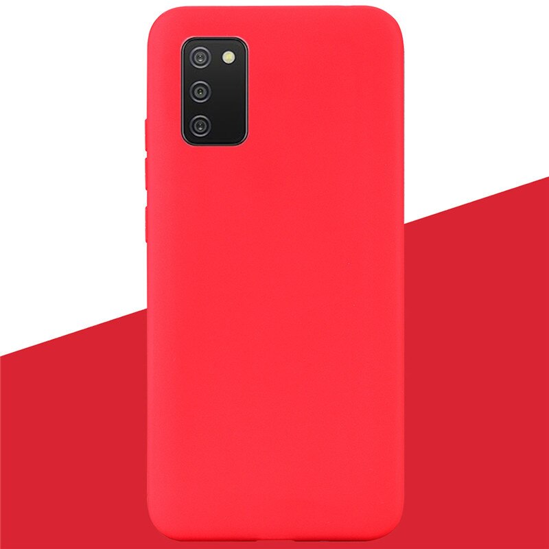 Weiche Silikon Fall Für Samsung A02S Fall A025F Weiche TPU Abdeckung Zurück Fall Für Samsung Galaxy A02S SM-A025F EINE 02S Telefon Fällen Coque: 3 Red