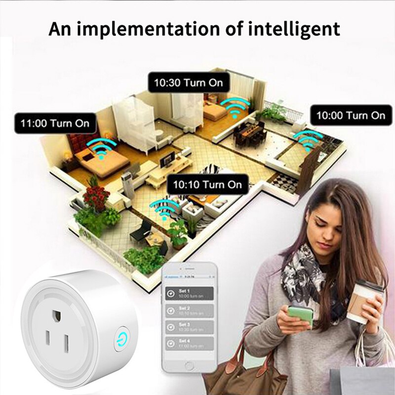 Smart WiFi Plug Adaptor Remote Voice Control Power Monitor Socket Outlet Timing Function Work With Alexa Google Home Tuya