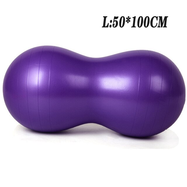 Pelota de Yoga en forma de cacahuete, equipo de entrenamiento de Fitness, pelota de gimnasio, equilibrio aeróbico, pelota de Pilates, 5 colores: Purple 50 100cm