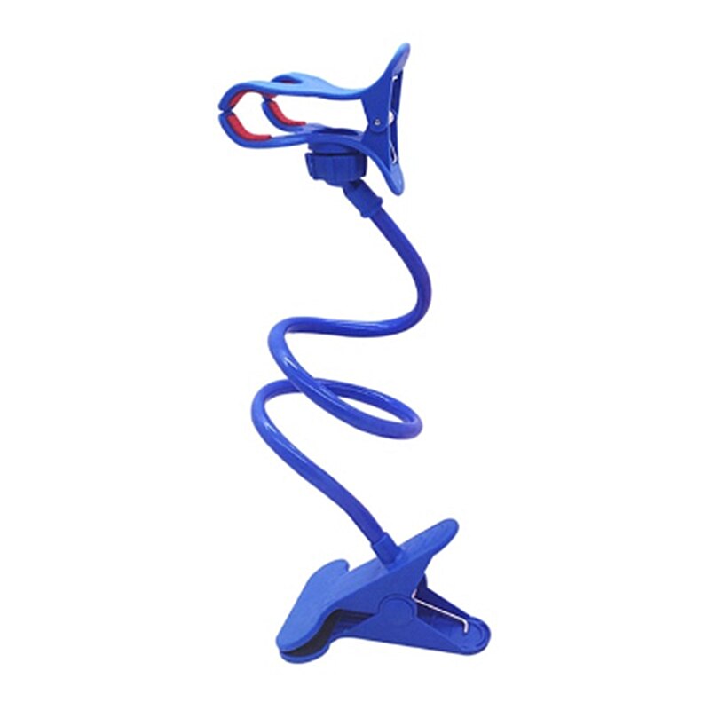 Flexibele Clip Mobiele Telefoon Houder Stand 360 Rotatie Handsfree Bed Bureau Tafel Clip Beugel Voor Telefoon Universele Beugel: Dark Blue