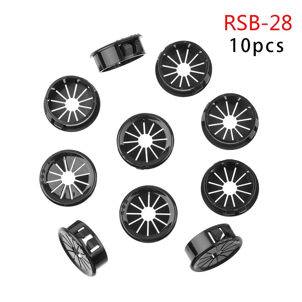 Couvercle de trou de fil de table de bureau, œillet de câble, plastique en nylon noir, forme de pétale, bouchon anti-poussière d'ordinateur, 16mm, 19mm, 22mm, 25mm, 28mm, 35mm, 38mm, 10 pièces: MULTI