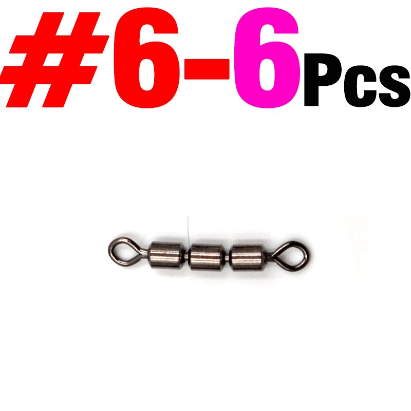 MNFT 6Pcs High Speed 3 Roller Swivels Brass Triple Rolling Swivels 3 Rollers Saltwater Swivels Have Multiple Sizes: Size 6  6pcs