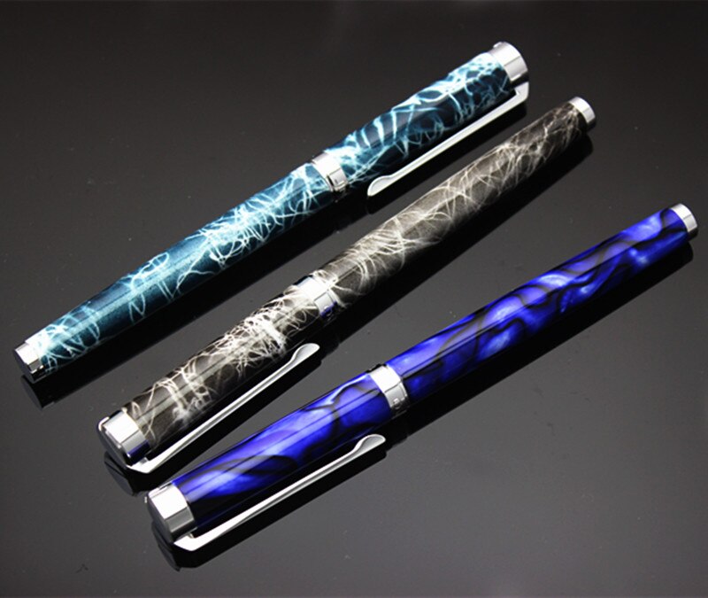 Jinhao 0.5mm nib inkt pen. School Briefpapier Kantoor Leren Aristocratische Blauw marmer Metalen pen Schrijven vulpen