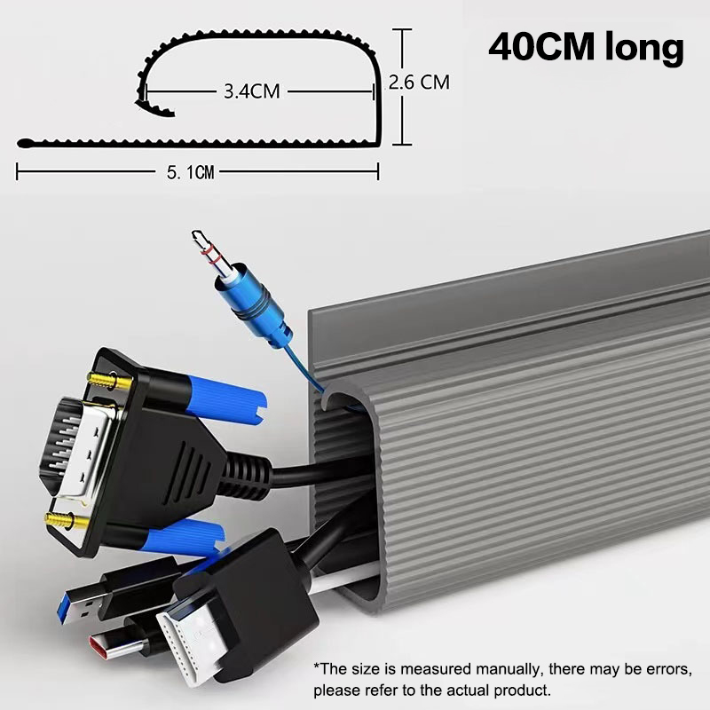 1PC 40cm Channel Desk Cable Organizer Cable Management Accessories White Cable Protecter No Drilling Under Desk Management Tray: PURPLE