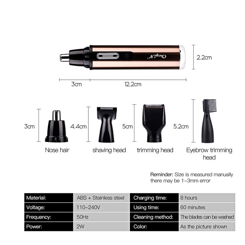 4-in-1 Multifunctional Rechargeable Nose Ear Trimmer Hair Removal Beard Sideburn Eyebrow Haircut Shaving Machine Men Face Care46