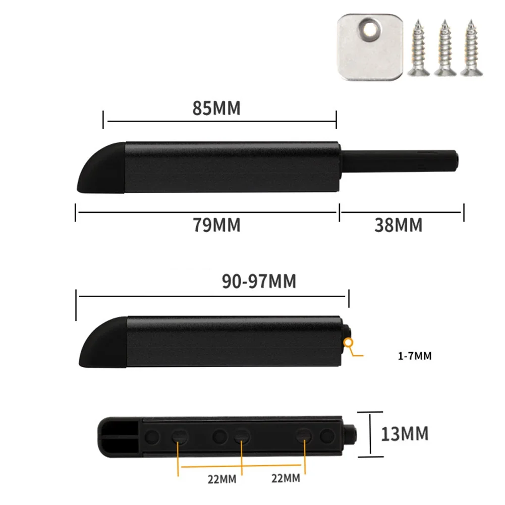 Invisible Cabinet Catches Push To Open Touch Release Door Catch Latch Hinge For Cupboard Cabinet Drawer Door Damper Buffers: Nickel