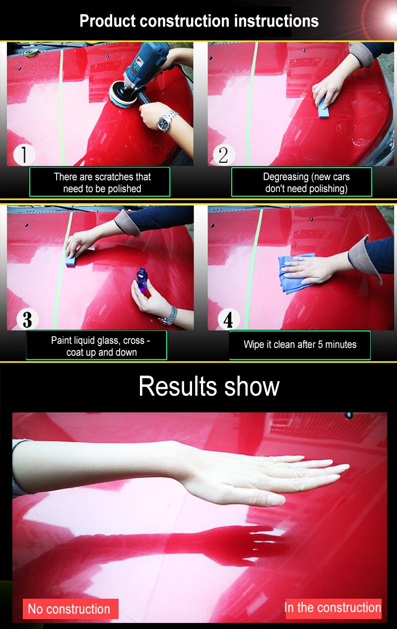 30ml Car Accessories 9H Car Liquid Ceramic Coat Super Hydrophobic Glass Coating Set Polysiloxane And Nano Materials Car Polish