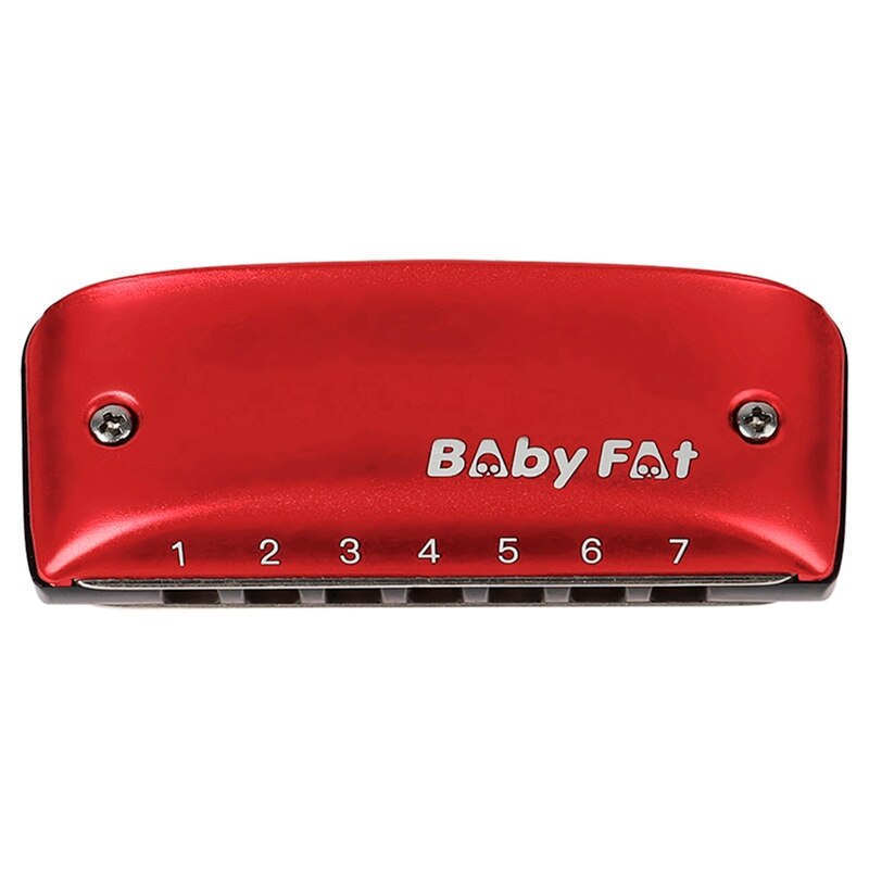 Blues Harmonica 7 Holes A-Key Beginner Diatonic Harmonica for Kids with Lanyard: Red