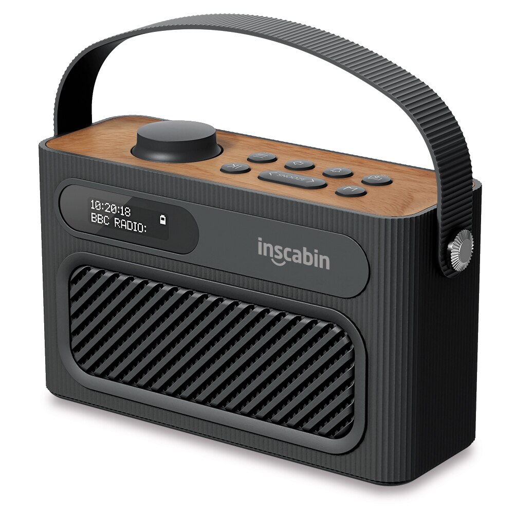 Inscabin M60 Stereo DAB Radio Portable Wireless Speaker with Bluetooth, FM/Beautiful /Rechargable Battery: Black