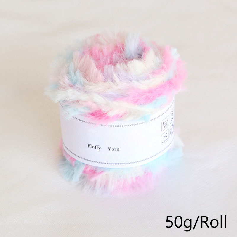 50g/Rolle Plüsch Kunst pelz flauschiges Garn Häk elgarn zum Stricken von Strickjacke Schal Pullover Schal Hands trick garn Näh zubehör: Gold